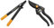 Fiskars PowerGear II Bypass-Getriebeastschere für frisches Holz, Antihaftbeschichtet, Gehärteter Präzisionsstahl, 46 cm & Bypass-Gartenschere für frische Äste und Zweige, Antihaftbeschichtet, 22,5 cm
