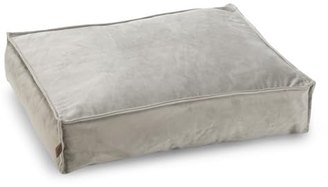 Designed by Lotte Nalino, Hundekissen, Samt, Grau, 70x55x15 cm
