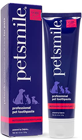 Petsmile Professional Pet Toothpaste for Cats & Dogs - Only VOHC Accepted Toothpaste - Clinically Proven to Control Plaque & Tartar Calprox Formula (Rotisserie Chicken, 119 g, 4.2 Oz)