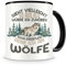 Samunshi® Tasse à café Wolf avec inscription en allemand « Look peut-être so aus Wolf » - Cadeau pour les fans de loup - 300 ml