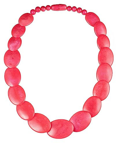 ZAVANA Collar de Mujer 60 cm de Largo, Hecho a Mano, Estilo Bohemio, Collar Grande Rosa, Collar Grueso para Mujer y Mujer Joven, Collar Grande Hecho de Resina Rosa