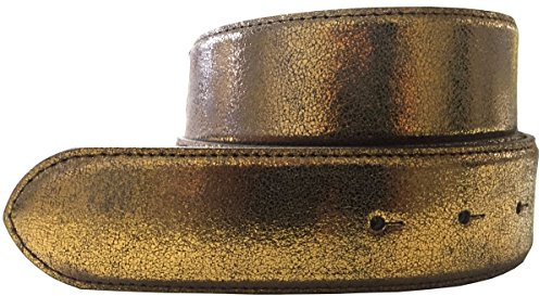 BELTINGER Hochwertiger Wechselgürtel Metall-Optik ohne Schnalle 4 cm | Druckknopf-Gürtel Metallic-Look 40mm | 4cm Echt Leder | Bronze 85cm