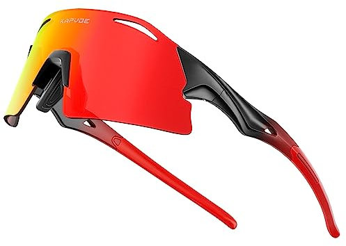 KAPVOE Fahrradbrille Polarisiert Sportbrille Sonnenbrille Herren Damen MTB Brille Radbrille Rennrad Radsport Laufen Golf Baseball Angeln - K94