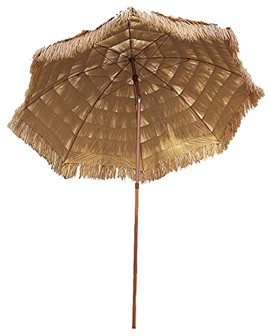 Hawaii-Strohsonnenschirme, Sonnenschirme für den Außenpool, zusammenklappbarer strohgedeckter Terrassenschirm, Gartensonnenschirme, Terrassen-Pool-Balkon-Bast-Sonnenschirme mit klappbarem Schatten