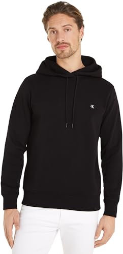 Calvin Klein Jeans Felpa Uomo Embro Badge Hoodie con Cappuccio, Nero (CK Black), S