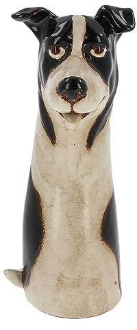 Village Pottery Top Dog Vase Collection - Boxer, Collie, Basset, Patch and More! (Collie)