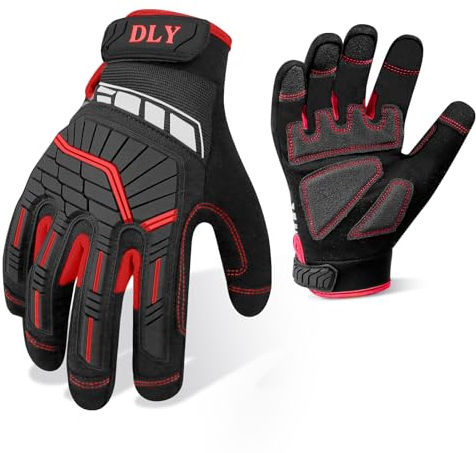 Guantes de Trabajo de Seguridad,Guantes de Mecánico con Pantalla Táctil,Guantes de Seguridad de Mntivibratorios,Guantes Protección Antivibración de Mmortiguadores,Guante de Trabajo para Auto Industria