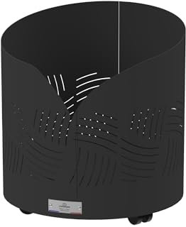 RUNDER HOLZSCHEITHALTER ESSENTIEL MIT ROLLEN SCHWARZ