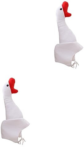 ABOOFAN 2st Spielzeug Für Frosch Hut Party-kopfbedeckung Cosplay-zubehör Cartoon-plüsch Cosplay-maske Erwachsener Hut Anziehen Gans Kostümhut Plüsch Gans Spielzeug Hut Kind Weiß Tier