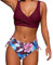 Bikini da donna con scollo a V e scollo a V, top da bagno leopardato 2 pezzi costume da bagno sfacciato brasiliano perizoma perizoma costumi da bagno costume da bagno, 5200-vhsfcc-viola#3, 52
