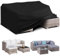 PATIO PLUS Garden Furniture Cover With PU Coating， Garden Table and Chairs Set Cover Waterproof，Windproof, Anti-UV, 600D Oxford Fabric Outdoor Patio Table Covers Rectangular 300x250x90cm Black