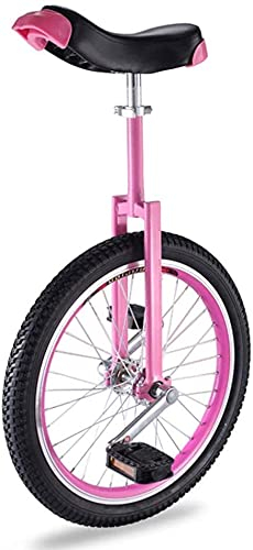 Einrad für Erwachsene und Kinder, tolles Einrad für Anfänger und Kinder, 16-Zoll-Rad, rutschfester Butyl-Bergreifen und höhenverstellbarer, bequemer Sitz, belastbar bis 80 kg (Farbe: Rosa) (Pink