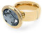 Qudo gold Ring TIVOLA big Edelstahl crystal silver night (58)