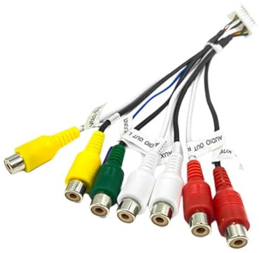 Ficher Cablaggio RCA Android per Autoradio Android da 20 Pin Adattatore Cablaggio RCA Audio/Video RCA A 7 Teste AUX