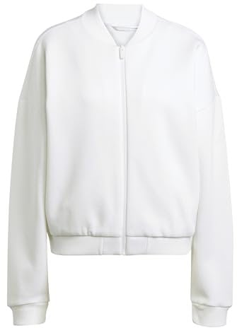 adidas Damen Essentials Contemporary Logo Bomber Jacket, White, M