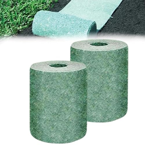 KyneLit Biologisch abbaubare Gras-Sämling-Matte, Rolle – Gras mit Leichtigkeit anbauen, Dünger und Mulch enthalten, perfekt für Rasen, Sonne und Schatten (2 Stück, 3 m)