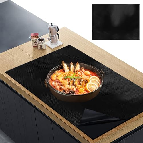 WestCH 53x61cm Tappetino Protettivo per Piano Cottura a Induzione,Tappetino Piano Induzione Magnetico,Riutilizzabile Copri Piano Induzione Pad Protezione in Silicone, Antiscivolo, Antigraffio