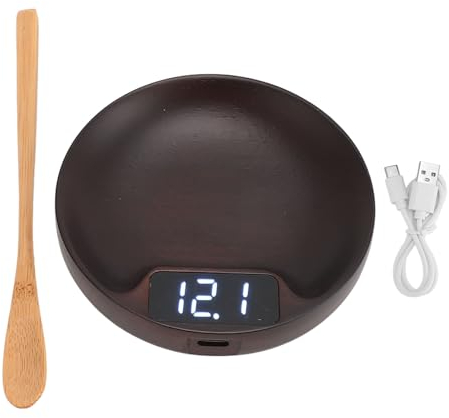 Teewaage aus Holz, 0,1 G Genauigkeit, Wiederaufladbar, Digitales Elektronisches Küchenzubehör, Ideal für Tee, Kaffee, Kochen