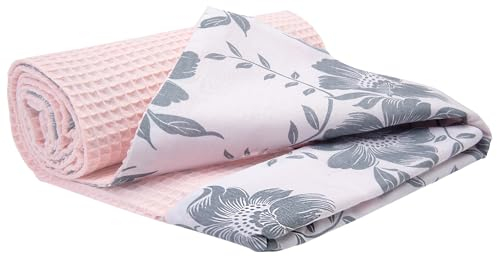 Medi Partners Babydecke Baby Decke Neugeborenen - Kuscheldecke Geschenk Babydecken 75x100cm für Kleinkinder Mädchen Krabbeldecke Kinderbett Kinderwagen 100% Baumwolle (Berry mit rosa Waffel)