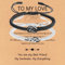 DIVINA VITAE Matching Couples Bracelets Adjustable Boyfriend Girlfriend Bracelets Woven Thread String Promise Bracelet for Her Him Women Men(To My Love，Black + White)
