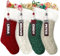 SOMYTING 4 Stück Weihnachtsstrumpf Gestrickte Wolle Weihnachtsstrumpfe mit Schneemann Namensschildern Weihnachtssocken Deko Christmas Stockings Weihnachtsfeier Weihnachtsdekorationen Kindergeschenke