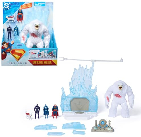 DC Comics Superman - Spielset Festung der Einsamkeit, 33 cm, mit Superman- und Krypto-Figur und Schneemonster, Spielzeug für Kinder ab 4 Jahren