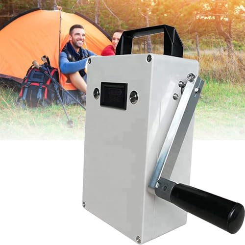 SCHYWL Generador De Manivela Portátil, Generador De Manivela De Alta Potencia, Generador De Manivela Pequeño De 150 W, Batería De Litio De Gran Capacidad Incorporada De 5000 MAh