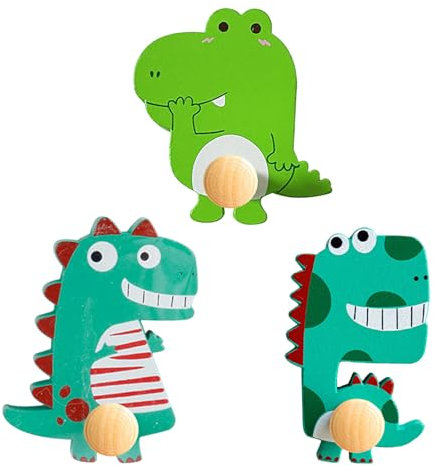 Hwtcjx Lot de 3 Crochets Adhésifs, Porte Manteaux pour Enfants Autocollant, Porte Manteau Enfant Crochet pour Enfant,Animaux Patere Porte Manteau Mural Bois Patère, Murale Porte Serviette,Jusqu’à 5 kg