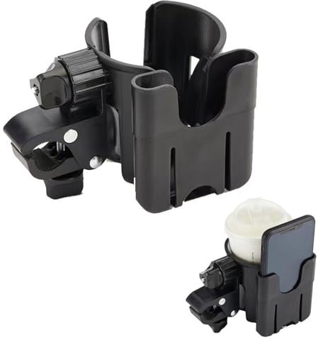 Flaschenhalter Cup Holder,Becherhalter Für Kinderwagen,360° Universeller Getränkehalter,Getränkehalter Mit Telefonhalter,Fahrrad-Getränkehalter Für Buggy,Kiuiom