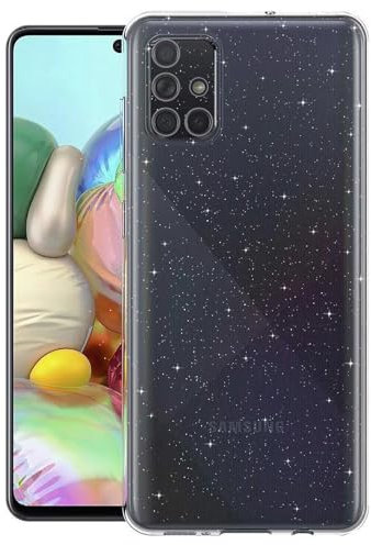 Kaywzo Funda para Samsung Galaxy A51 5G,Transparente TPU Carcasa con Protección de la Cámara,Brillante Mujeres Niña Silicona Anti-Scratch Protección Case Cover