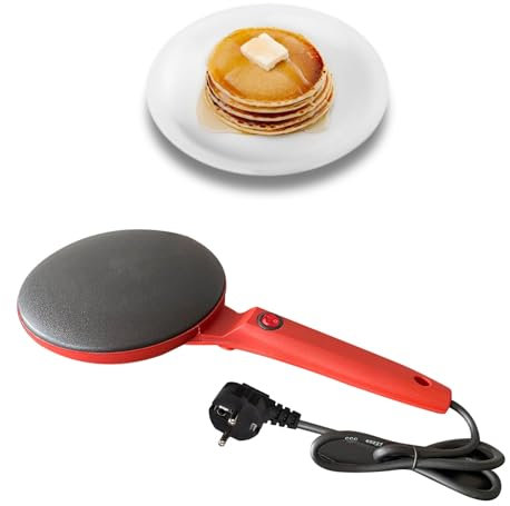 Máquina para Hacer Crepes Eléctrica de 800 W, Plancha para Panqueques Redonda de Plástico Máquina para Hacer Tortillas Eléctrica Portátil Multifuncional para Cocina Casera