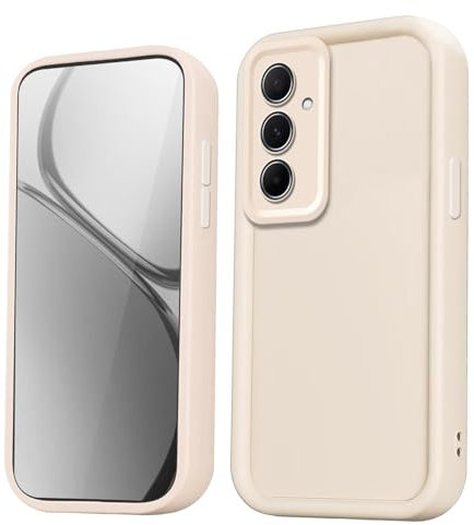 HAOYE Custodia per Samsung Galaxy A55 5G Cover, Silicone Carcasa Anticaduta con Bordi Rialzati/Angoli Rinforzati e Design Semplice - Bianco