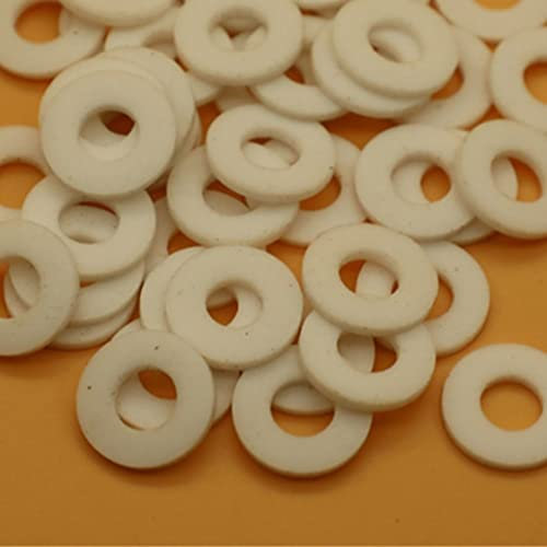 DNVGJUP Lfang- Flache Unterlegscheiben M6 M7 PTFE. Waschdichtung Poly Tetra-Fluorethylenscheibe Hochtemperatur 0,2/0,3/0,4/0,5/0,6/0,8/1 mm Dicke, 100 stücke, Reduzieren Sie die Reibung(7x9 mm,Thi