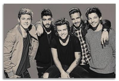 RUINOSAU One Direction Band-Poster, Leinwand, Wandkunst, Dekoration für Schlafzimmer, Wohnzimmer, moderne Wanddekoration, Geschenk, 50 x 75 cm, ungerahmter Stil