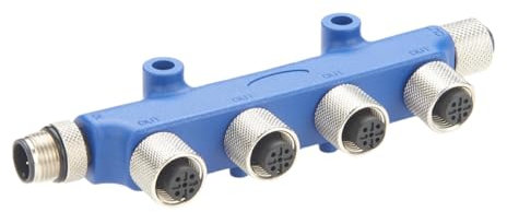 Plinkwirekb NMEA 2000 N2k 4 porte MultiPort T Connettore IP67 M12 5Pin Scatola di giunzione Distributore Backbone Drop Cable Tee Splitter 0101107801 per Navi Marine,Yacht Lowrance Networks,Metal Blu