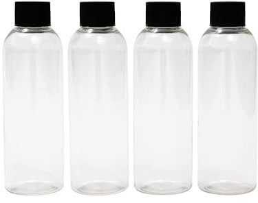 SEB Enterprises 100ml Travel Bottles with Black Screw Lids Pack of 4 BPA Free Durable Leakproof