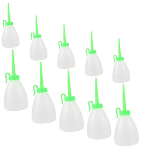Surluoen 10pcs Sewing Machine Oiler Glue Bottle Glue Pots for Crafting Small Squirt Bottle Long Spout Oil Bottle Easy Install