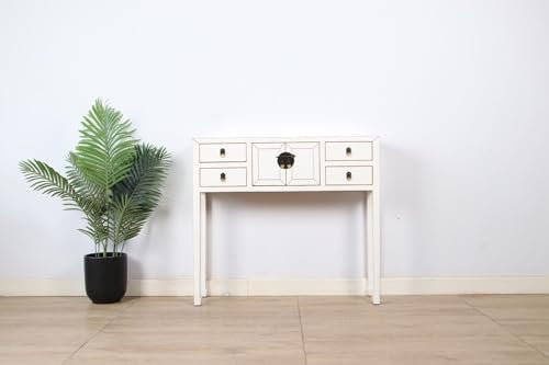 Yajutang China Konsole Sideboard Highboard mit Stauraum cremeweiß