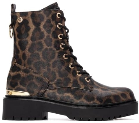 XTI - Freizeitstiefeletten Damen Leopard - Bequeme und vielseitige Schuhe - Casual Mode - Modell 14439103 (Größe 39)