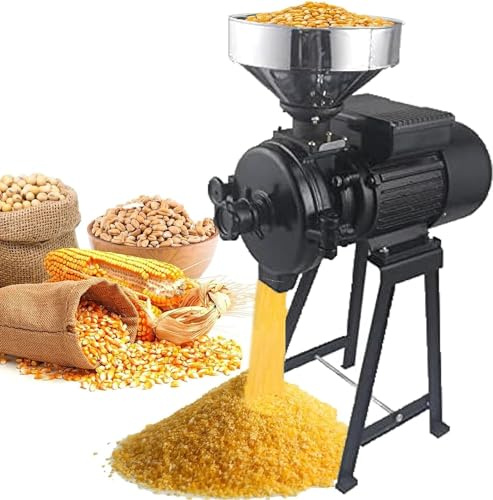 3000W Commercial Grain Grinder Mill - Electric Dry Wet Grain Powder Machine for Corn, Cereals, Rice, and Wheat with Funnel