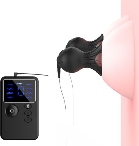 Electric Nipple Toys with 8 Adjustable Intensity Levels, Rechargeable BDSM Clamps with Suction Cups for Sensual Solo & Partner Play
