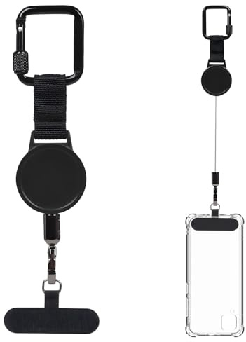 Vartegas Handysicherung Outdoor Ausziehbar, Handy Sicherung Ausziehbar mit Diebstahlschutz Band, Handyhalterung Skifahren für Wandern, Skifahren, Radfahren