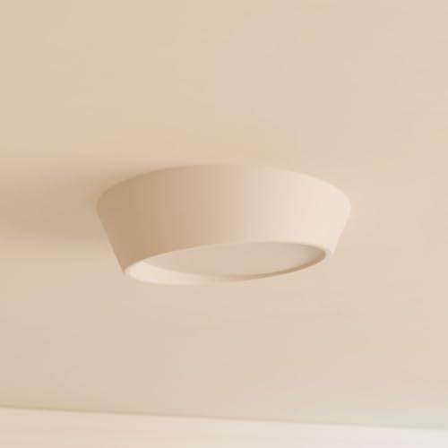 LUMIÈRE Design Deckenleuchte 'Celestia' LED warmweiß 2700 K nicht dimmbar CRI 93 hohe Helligkeit 3450 Lumen geometrisches Design Aluminium rund Aufbauleuchte weiß 35cm