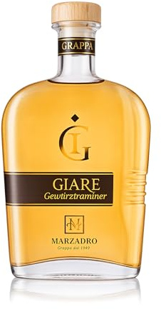 Marzadro Grappa Giare Gewürztraminer Mignon Astucciata | Grappa Marzadro Tascabile | Bottiglia da 100ml