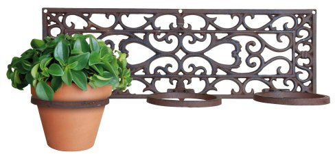 Esschert BPH15 - Macetero de pared para 3 plantas, diseño forjado