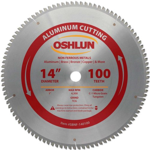 Oshlun SBNF-140100 TCG-Sägeblatt mit 100 Zähnen, 35,6 cm, für Aluminium und NE-Metalle