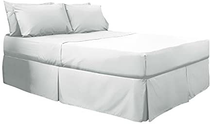 Belledorm 200 Thread Count 100% Egyptian Cotton Box Pleat Platform Valance, White, Double