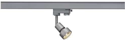 SLV PURI | LED Strahler 3-Phasen, Dreh- und schwenkbarer Schienen-Strahler, Deckenstrahler, Deckenleuchte, Schienensystem, Innenbeleuchtung | GU10, silbergrau, inkl. 3Phasen-Adapter