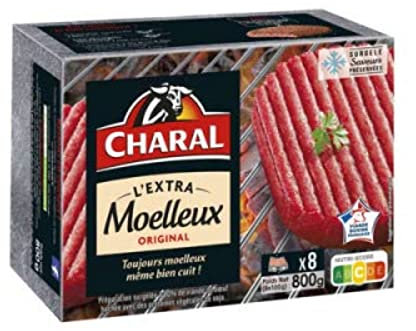 Charal Viande hachée de boeuf, extra moelleux, surgelés - La barquette de 8, 800g