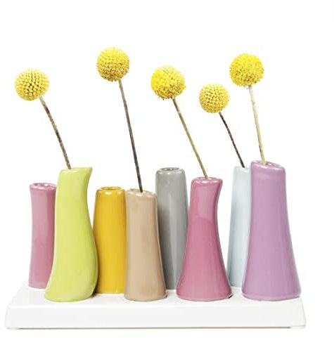 Chive Pooley 2, Keramikblumenvase, 8-Röhren-Design, Magenta- Sortiment